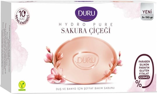 Duru Hydro Pure Duş Sabunu Sakura Çiçeği 3x150 Gr