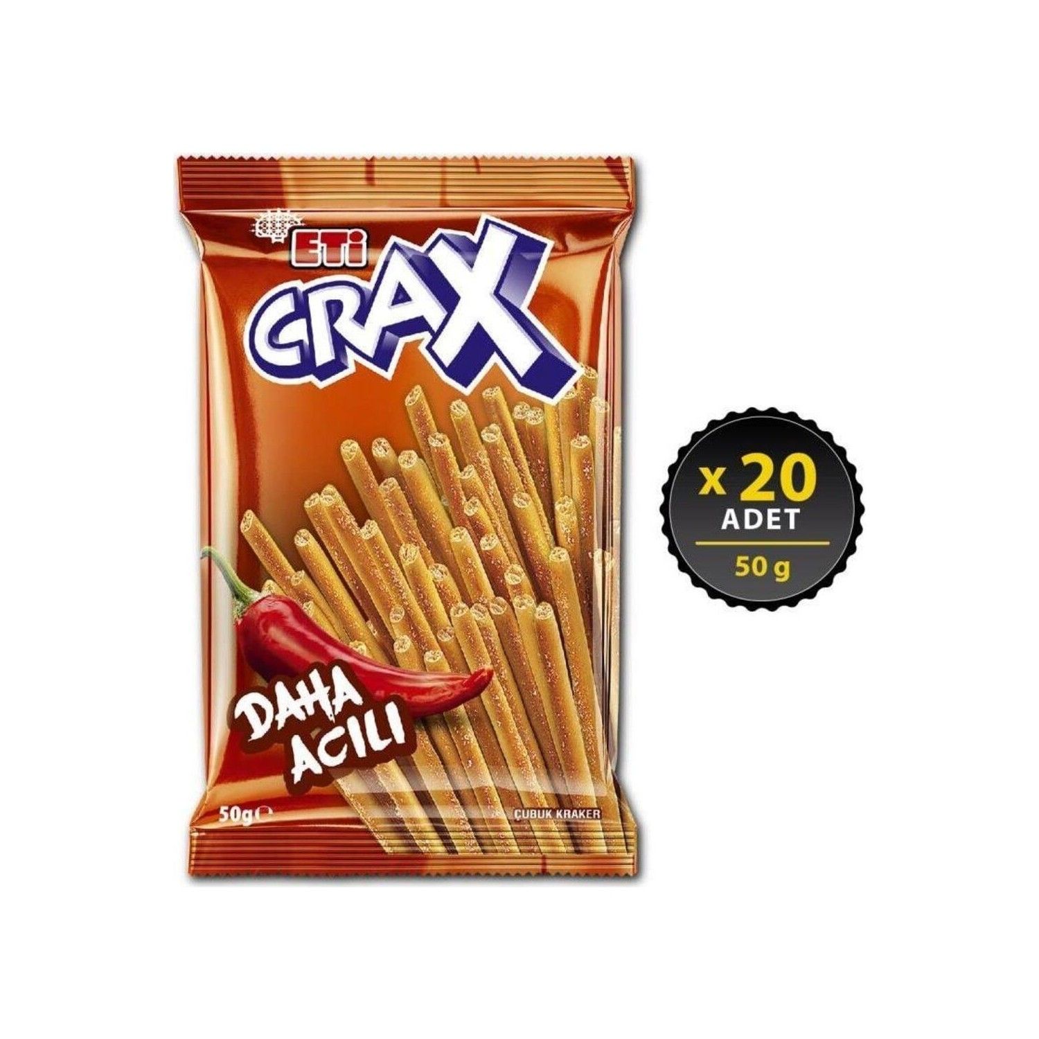 Eti Crax Acılı Çubuk Kraker 50 Gr x 20 Adet