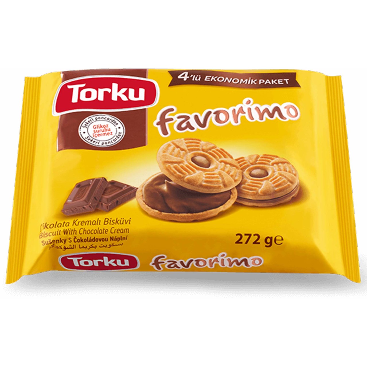Torku Favorimo Çikolata Kremalı Bisküvi 61 gr x 4 Adet