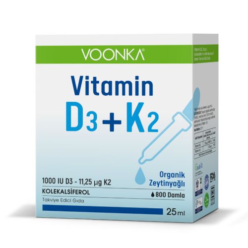 Voonka Vitamin D3+ K2 Takviye Edici Gıda 25 ml